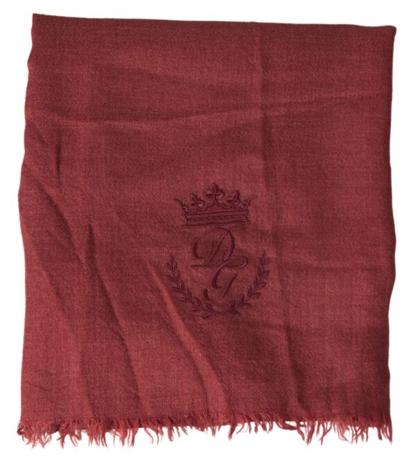 Dolce & Gabbana Luxury Cashmere Silk Men's Maroon Scarf - Image 2