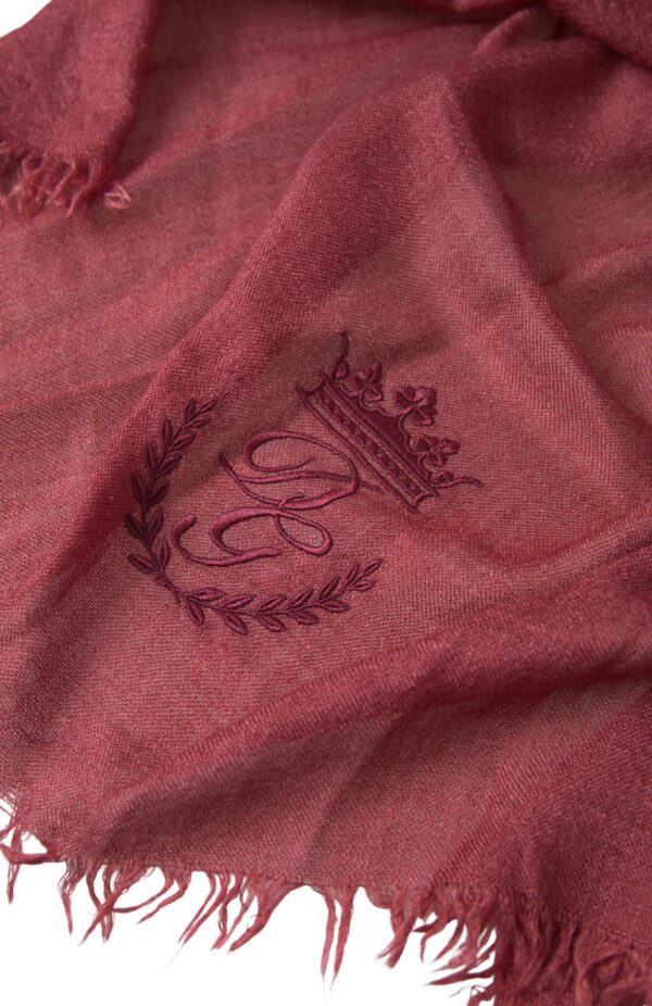 Dolce & Gabbana Luxury Cashmere Silk Men's Maroon Scarf - Image 3