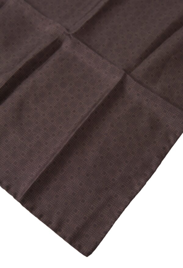 Dolce & Gabbana Elegant Silk Men's Square Scarf in Rich Brown - Image 2