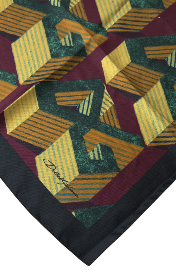 Dolce & Gabbana Elegant Multicolor Silk Men's Square Scarf - Image 2