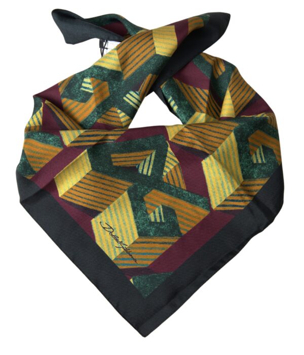 Dolce & Gabbana Elegant Multicolor Silk Men's Square Scarf - Image 3