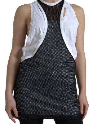 Dsquared² Monochrome Cotton-Linen Blend Tank Top