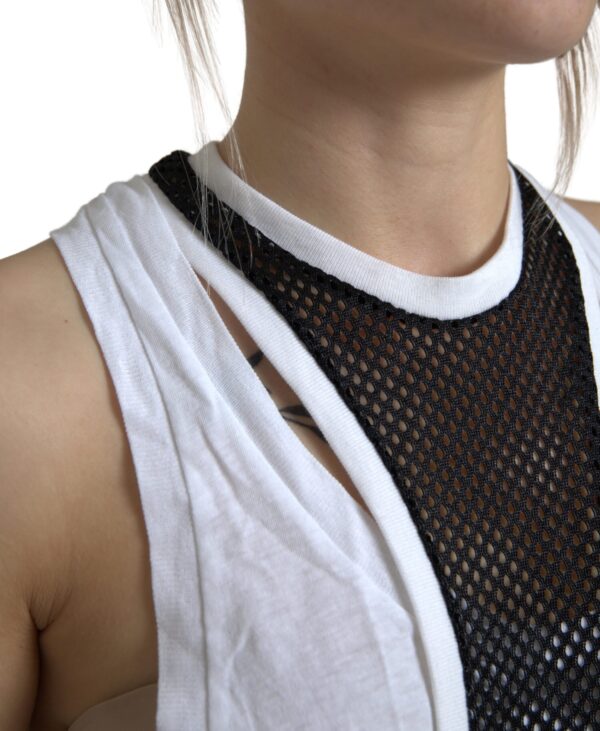 Dsquared² Monochrome Cotton-Linen Blend Tank Top - Image 4