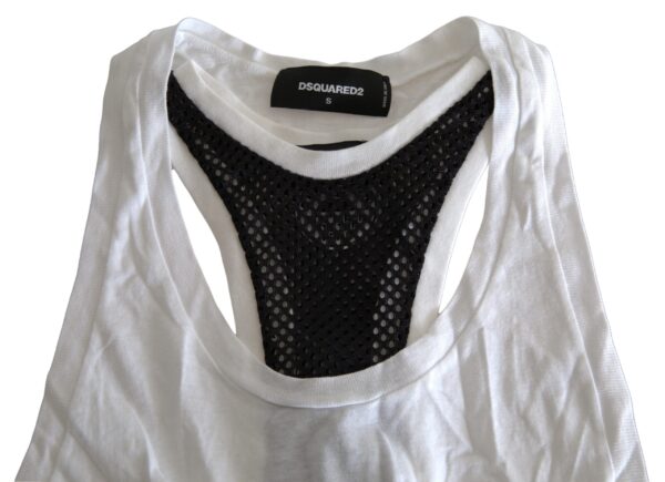 Dsquared² Monochrome Cotton-Linen Blend Tank Top - Image 5