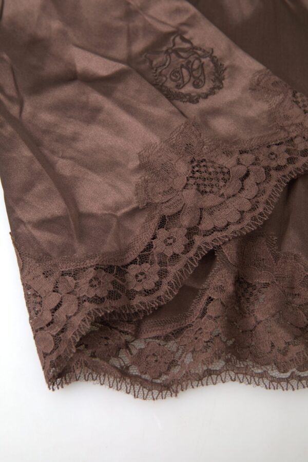 Dolce & Gabbana Silk Blend Camisole Top in Brown - Image 6