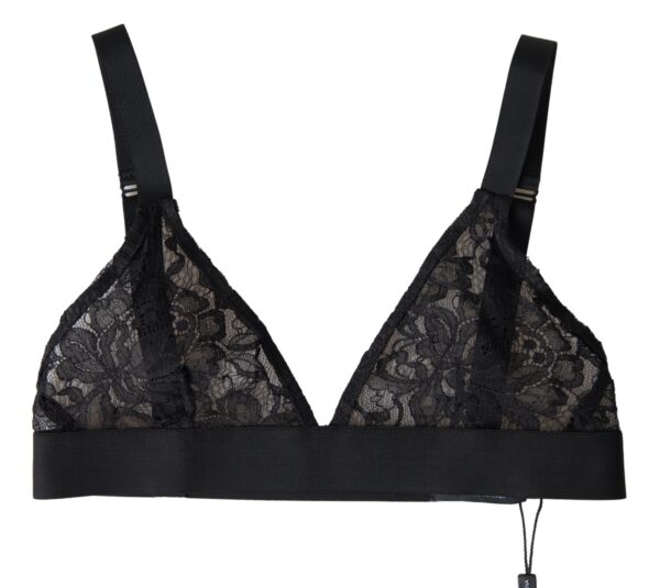 Dolce & Gabbana Elegant Floral Lace Stretch Balconcino Bra - Image 2