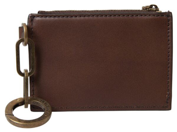 Dolce & Gabbana Elegant Brown Leather Coin Purse Wallet - Image 3