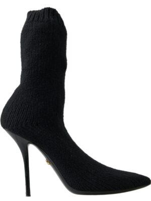 Dolce & Gabbana Elegant Black Viscose Mid-Calf Boots