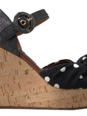 Dolce & Gabbana Chic Polka-Dotted Ankle Strap Wedges