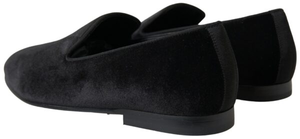 Dolce & Gabbana Elegant Velvet Black Loafers for Men - Image 2