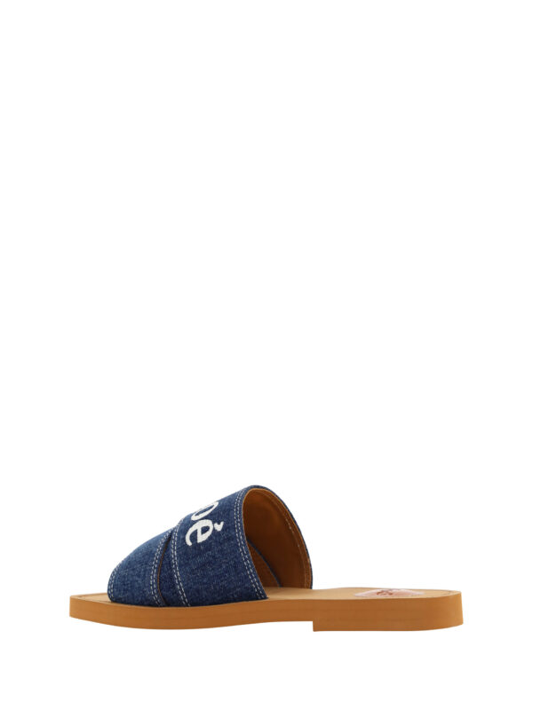Chloé Sumptuous Cotton Woody Slide Sandals in Denim Blue - Image 2