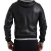 Dolce & Gabbana Elegant Black Leather Bomber Jacket - Image 2