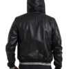 Dolce & Gabbana Elegant Black Leather Bomber Jacket - Image 5