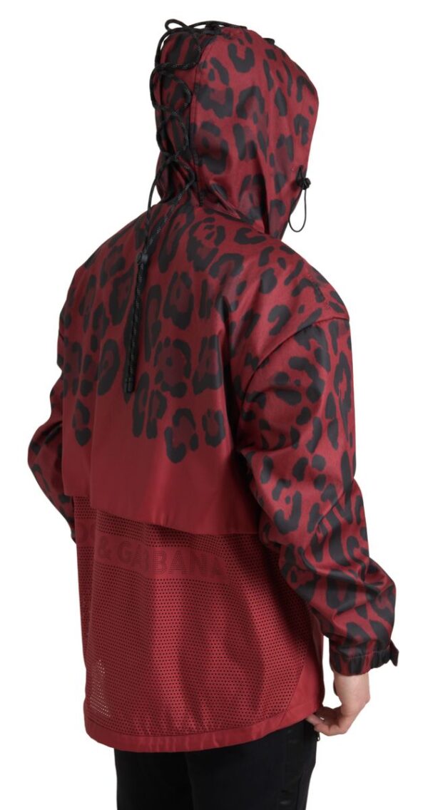 Dolce & Gabbana Radiant Red Leopard Print Hooded Jacket - Image 3