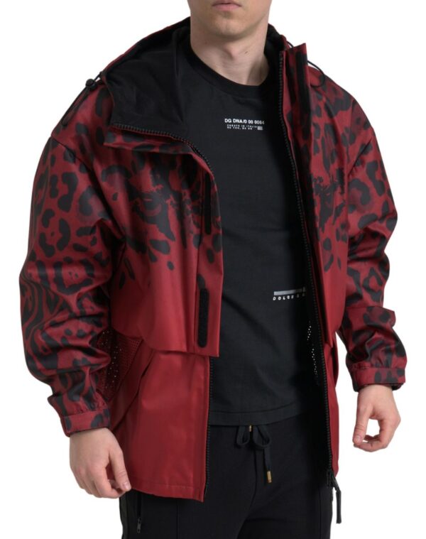 Dolce & Gabbana Radiant Red Leopard Print Hooded Jacket - Image 5