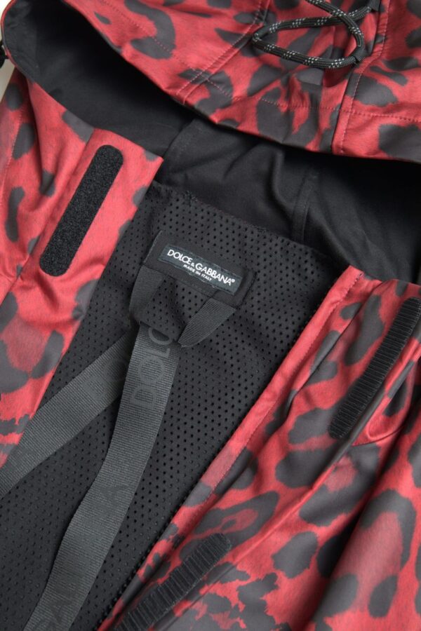 Dolce & Gabbana Radiant Red Leopard Print Hooded Jacket - Image 8