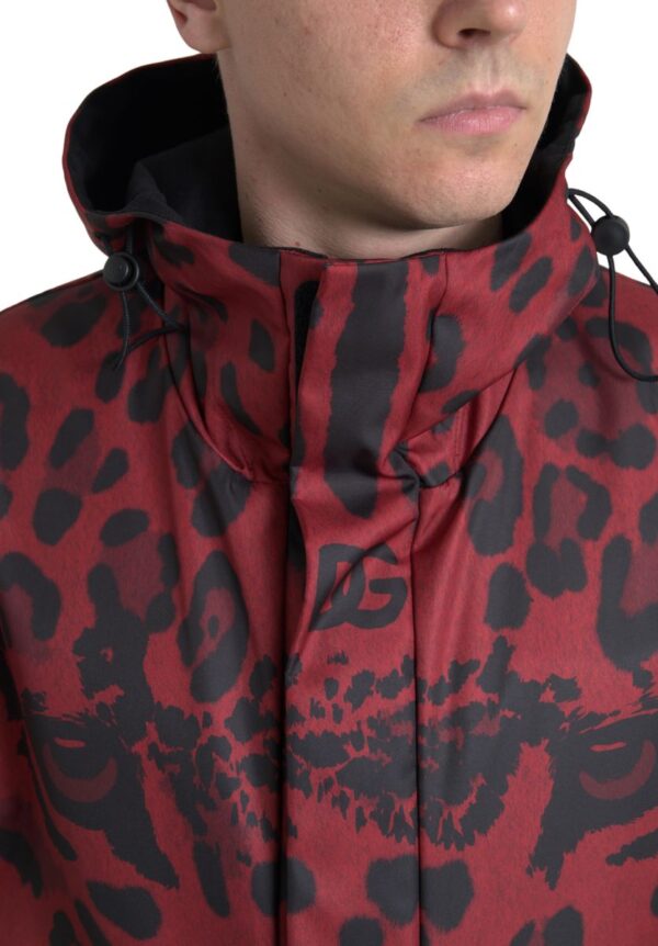 Dolce & Gabbana Radiant Red Leopard Print Hooded Jacket - Image 6