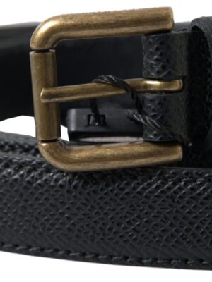 Dolce & Gabbana Elegant Black Italian Leather Belt