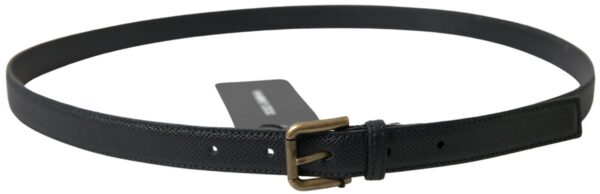 Dolce & Gabbana Elegant Black Italian Leather Belt - Image 2
