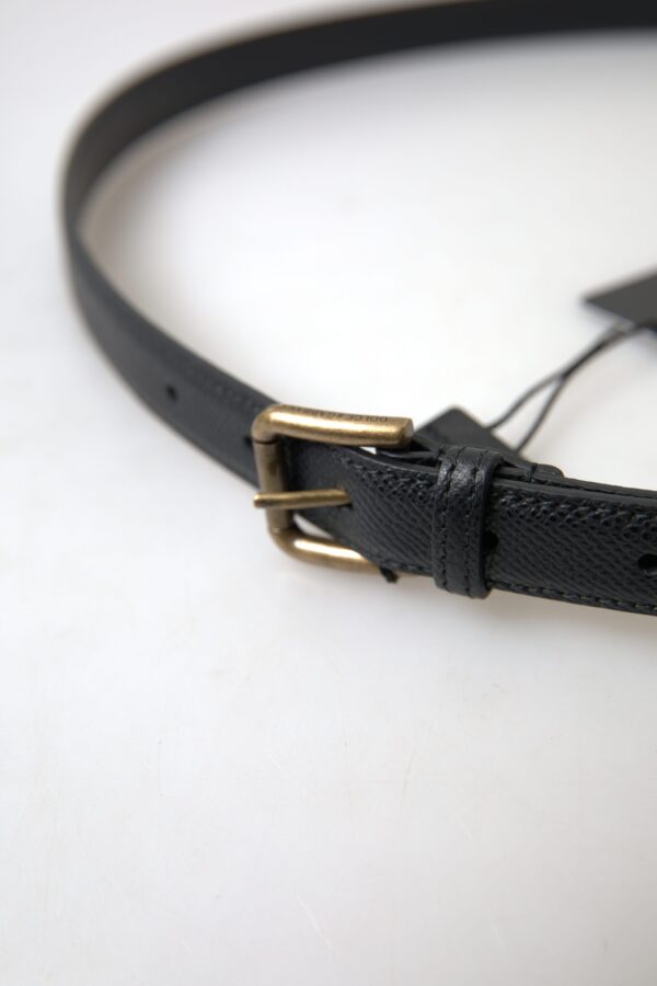 Dolce & Gabbana Elegant Black Italian Leather Belt - Image 3