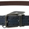 Dolce & Gabbana Elegant Blue Leather Belt with Metal Buckle - Image 3