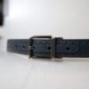 Dolce & Gabbana Elegant Blue Leather Belt with Metal Buckle - Image 4