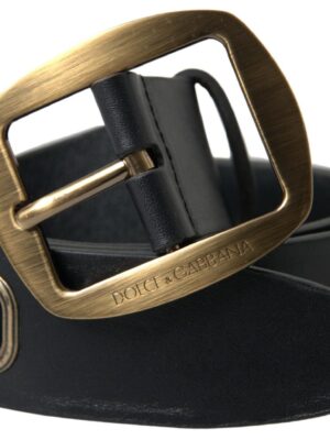 Dolce & Gabbana Sleek Italian Leather Belt with Metal Buckle