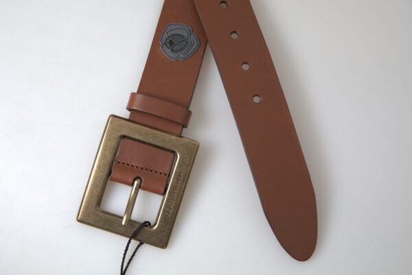 Dolce & Gabbana Elegant Leather Belt with Metal Buckle - Image 3