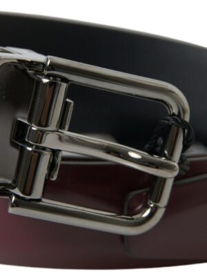 Dolce & Gabbana Elegant Bordeaux Leather Belt with Metal Buckle