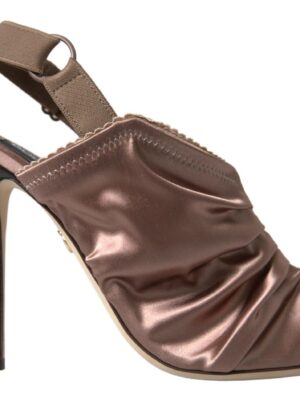 Dolce & Gabbana Elegant Slingback Stiletto Heels in Light Brown