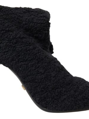 Dolce & Gabbana Elegant Virgin Wool Mid Calf Boots