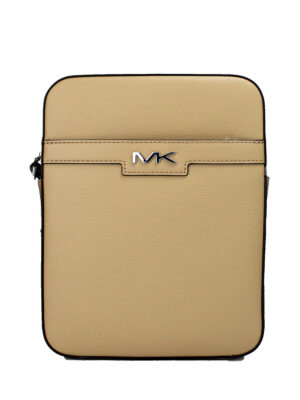 Michael Kors Cooper Medium Camel Crossgrain Leather Flight Crossbody Bag