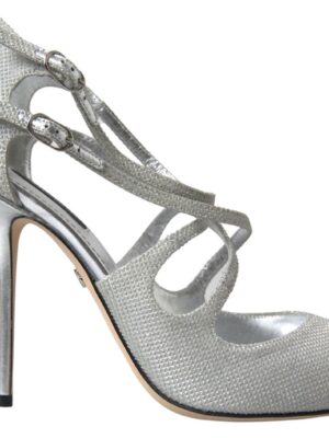 Dolce & Gabbana Elegant Shimmering Silver High-Heeled Sandals