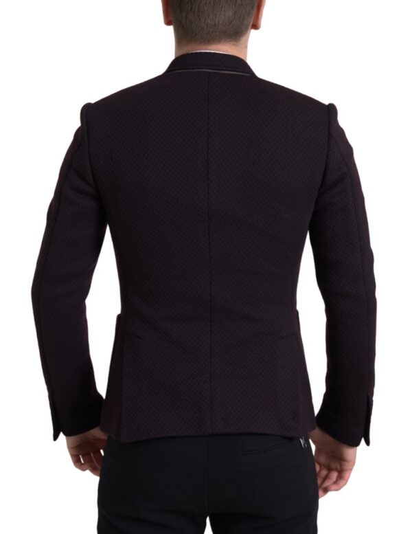 Dolce & Gabbana Elegant Purple Double Breasted Wool Blazer - Image 3