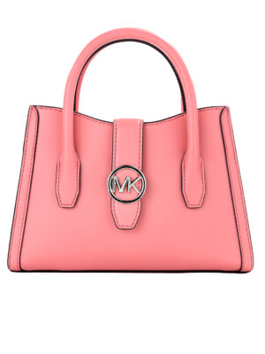 Michael Kors Gabby Small Tea Rose Faux Leather Top Zip Satchel Crossbody Bag