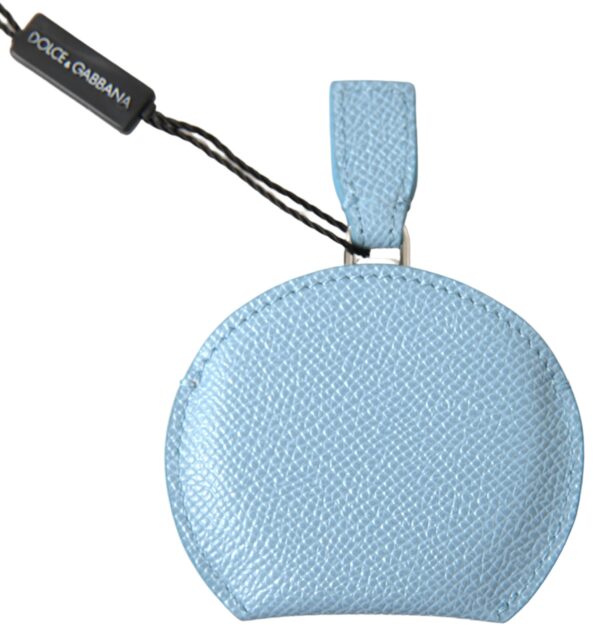 Dolce & Gabbana Elegant Leather Mirror Holder in Light Blue - Image 2