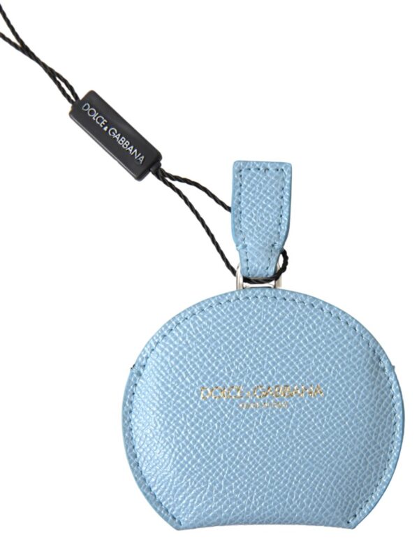 Dolce & Gabbana Elegant Leather Mirror Holder in Light Blue - Image 4