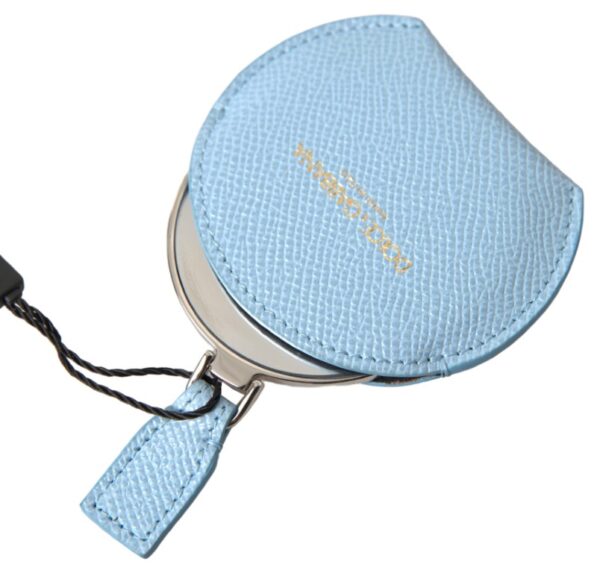 Dolce & Gabbana Elegant Leather Mirror Holder in Light Blue - Image 5