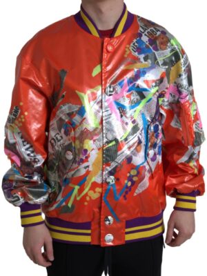 Dolce & Gabbana Elegant Orange Bomber Jacket - Men's Luxury Outerwear