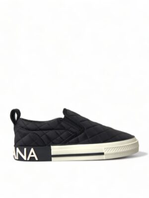 Dolce & Gabbana Elegant Quilted Black Canvas Sneakers