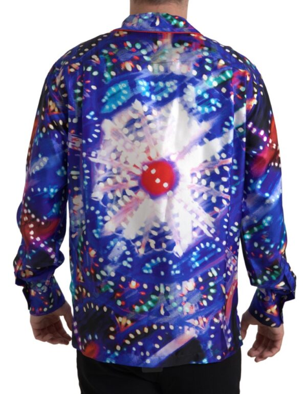 Dolce & Gabbana Psychedelic Print Silk Pajama Shirt - Image 2