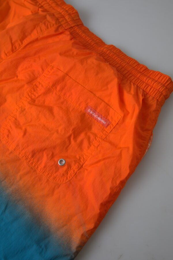 Dolce & Gabbana Gradient Effect Swim Shorts in Vibrant Orange - Image 2