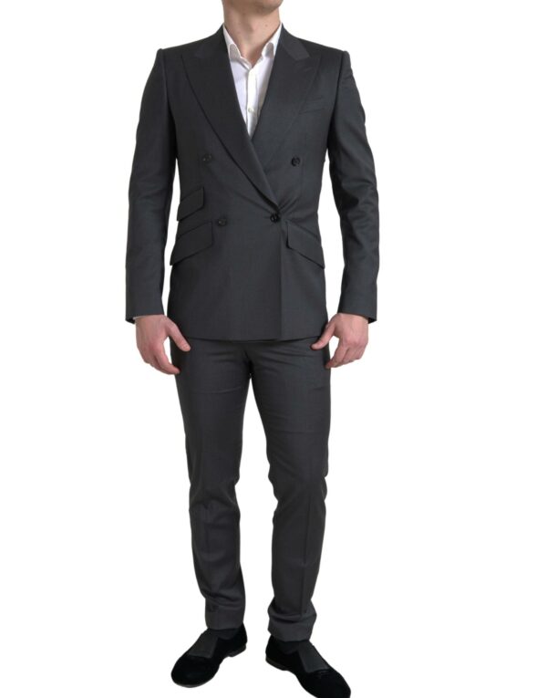 Dolce & Gabbana Sleek Grey Slim Fit Double Breasted Suit - Image 4