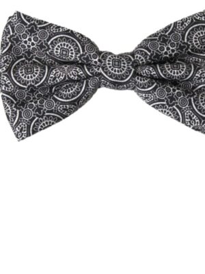 Dolce & Gabbana Elegant Black & White Silk Bow Tie