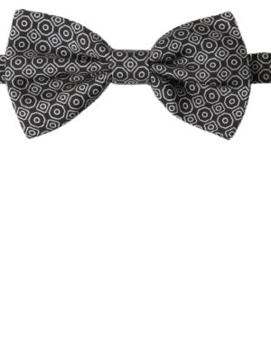 Dolce & Gabbana Elegant Black and White Silk Bow Tie