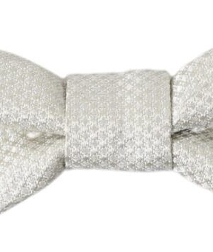 Dolce & Gabbana Elegant Ivory Silk Bow Tie