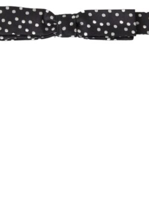 Dolce & Gabbana Elegant Black Silk Bow Tie with Logo Detail