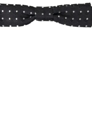 Dolce & Gabbana Elegant Silk Black Bow Tie with Signature Clasp