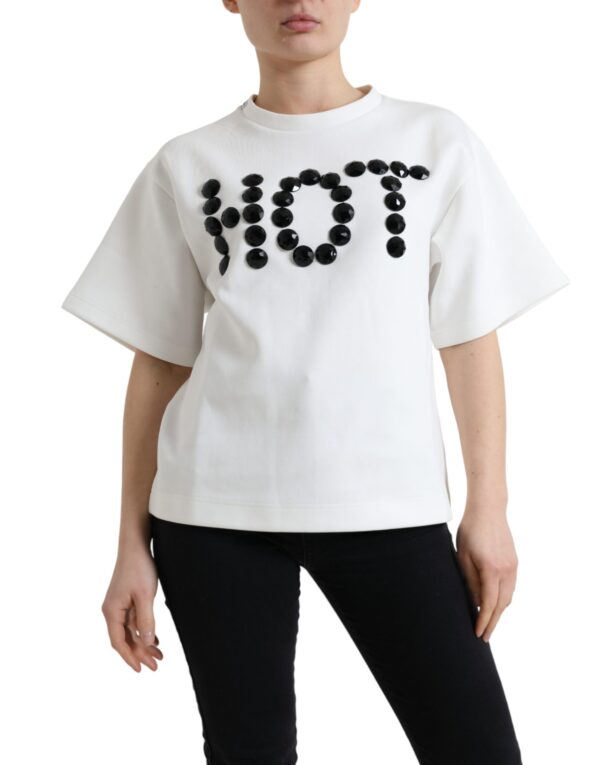 Dolce & Gabbana Embellished Crew Neck Fashion Tee - Image 2