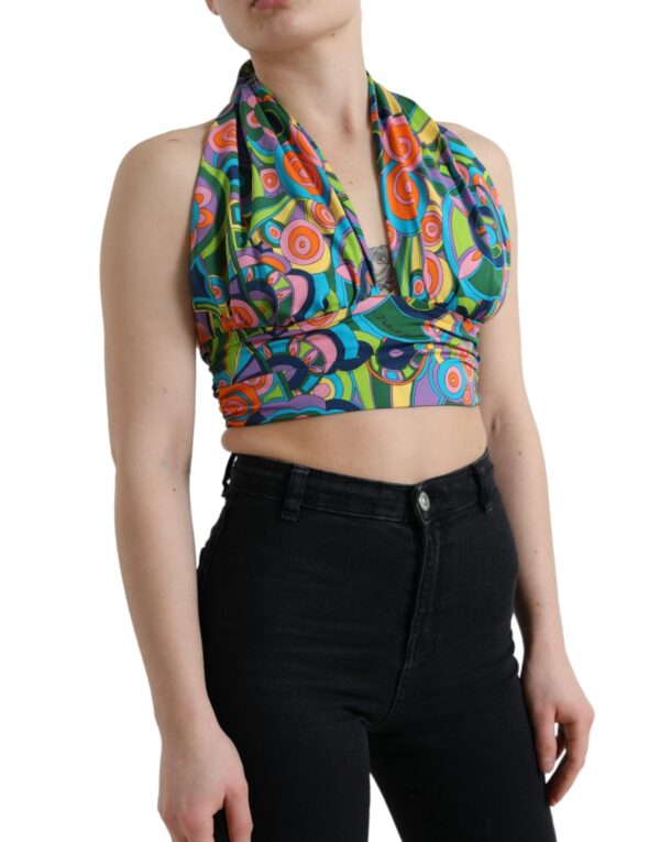 Dolce & Gabbana Elegant Silk Blend Halter Cropped Top - Image 2